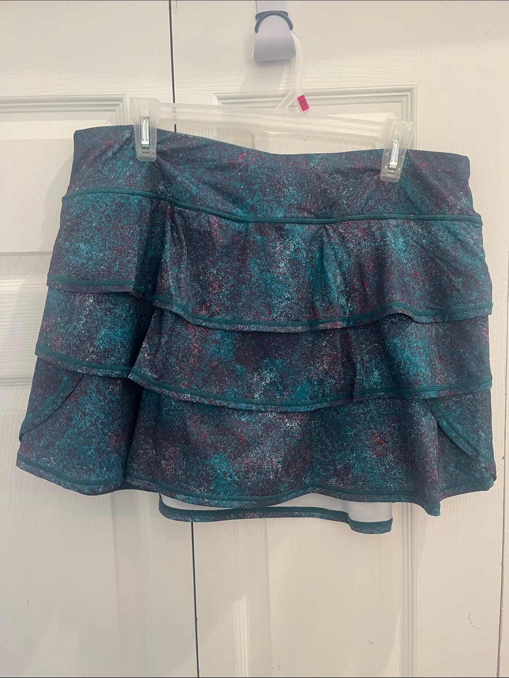 Ideology Teal and Purple Tiered Ruffle Skort